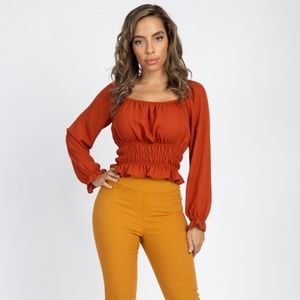 Off Shoulder Ruffle Crop Top